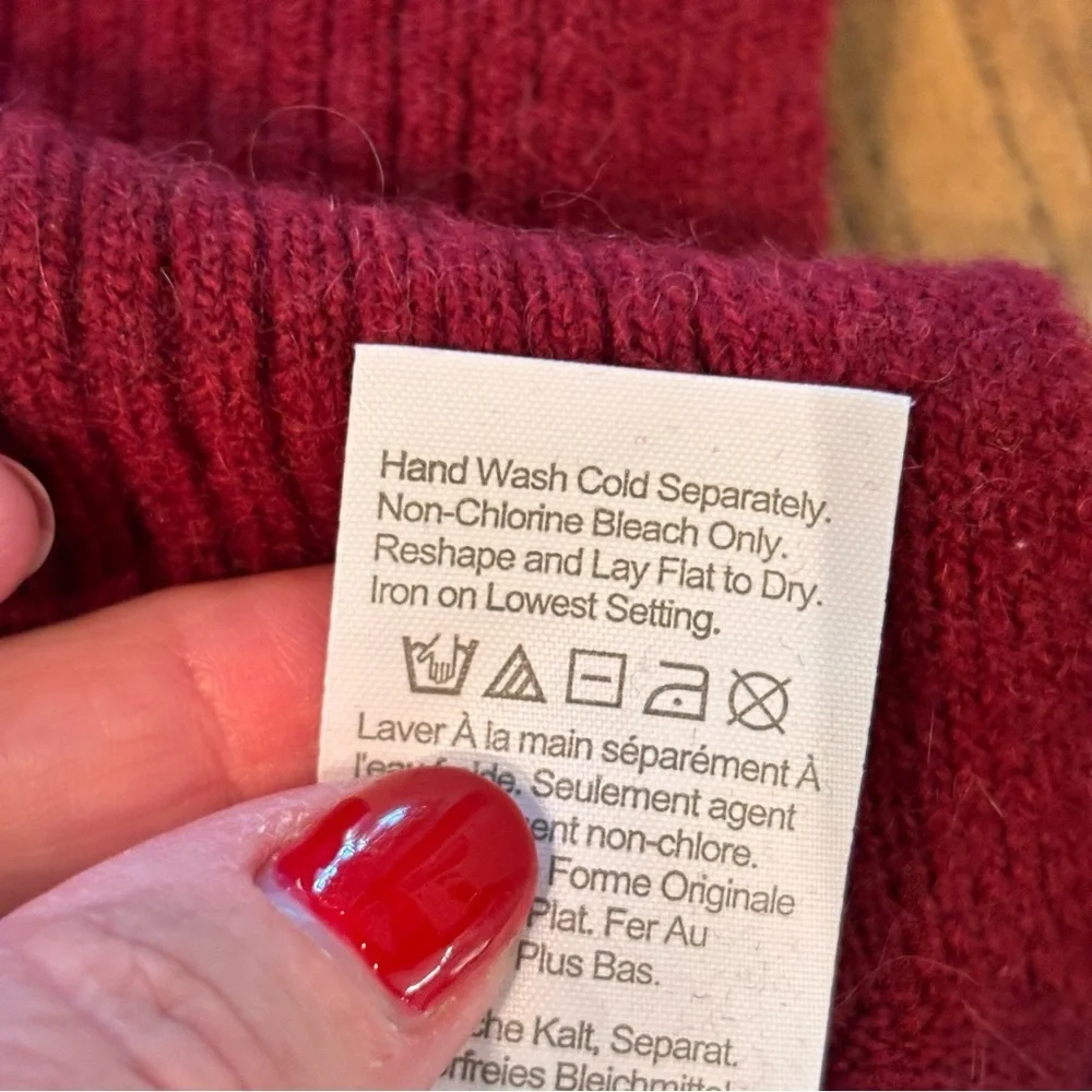 J Crew Supersoft Wool Blend Turtleneck Sweater in Rich Burgundy, Small